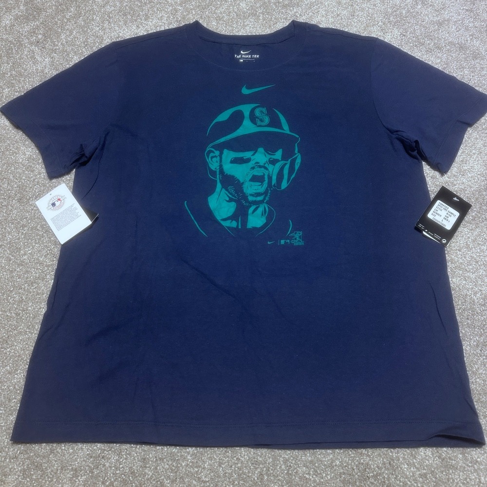 Nike Mens L Seattle Mariners Baseball Graphic Tee Blue MLB Fanatics Sample